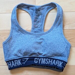 Gymshark Gray & Navy Seamless Racerback Sports Bra